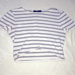 90s look ribbed striped crop top
